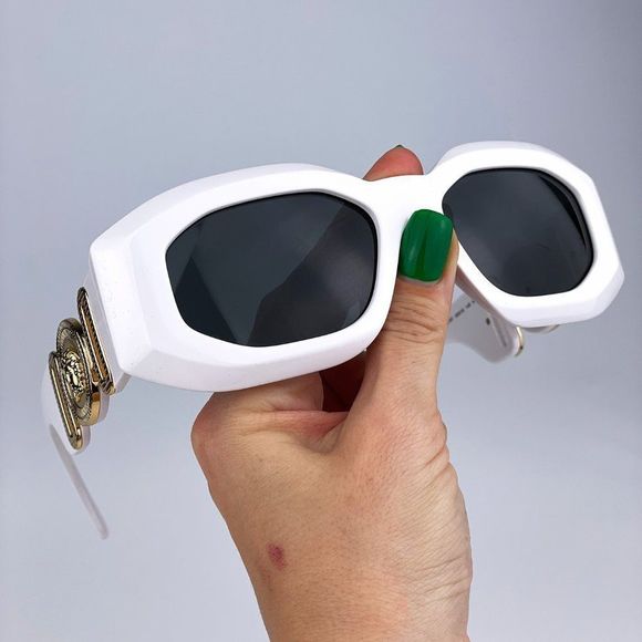 Versace VE4425U MAXI MEDUSA BIGGIE 314/87 Sunglasses White Gray Oval Unisex